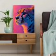 thumbnail image 5 of Qisvanset 12x16 Inch 2D Flat Framed Canvas Art, Pastel Pink Cheetah Andy Warhol Style Animal Wall Art Home Bedroom Decor, 5 of 5
