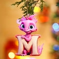 thumbnail image 3 of Harliver Dragon Baby Christmas Hanging Ornaments, 26 Letters Dinosaur Dragon Christmas Ornaments, Cute Cartoon Decorative Car Interior Pendant Hanging Decorations (Pink), 3 of 5