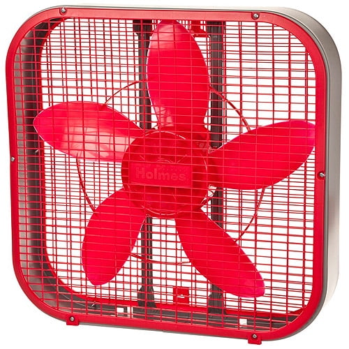 Holmes 20 inch Box Fan with Removable Front Grill, Red
