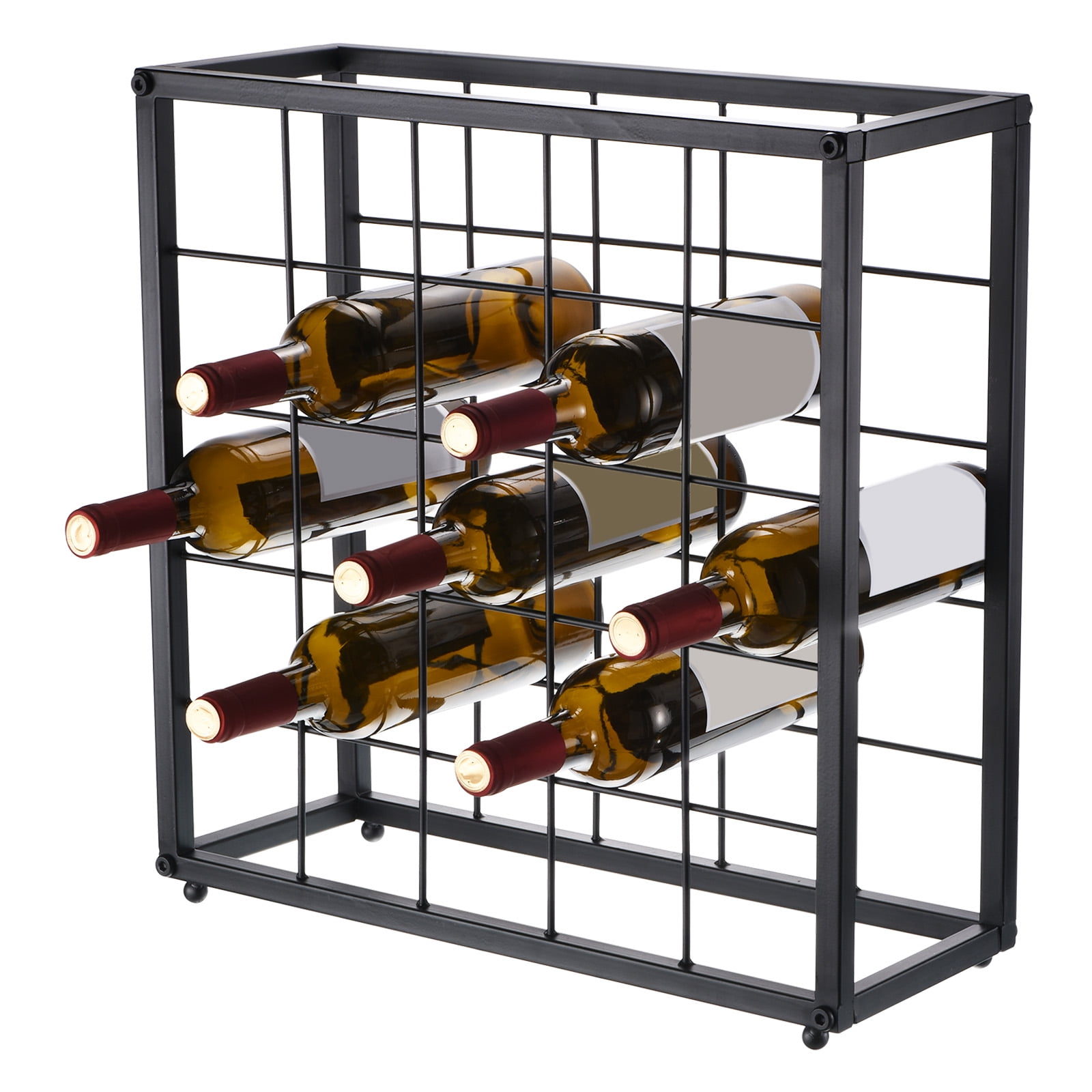 Unique Bargains Countertop Wine Rack Wine Bottle Holder Hold 25 Wine Bottles Free Standing for Kitchen Pantry Cellar Bar Walmart