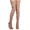 thumbnail image 2 of New Women Liliana Gisele-50 Faux Suede Thigh High Pointy Toe Stiletto Boot, 2 of 3