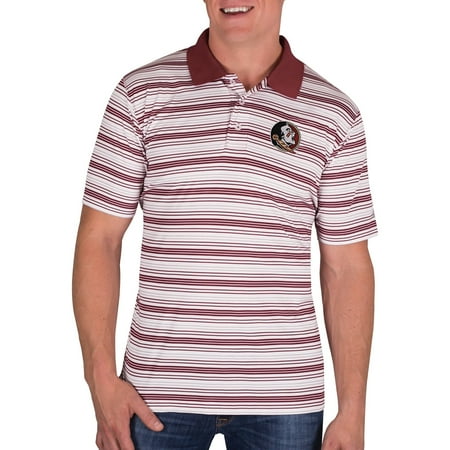 Maroon Striped Performance Polo - NCAA Florida State Seminoles Men's Classic-Fit Striped Polo Shirt