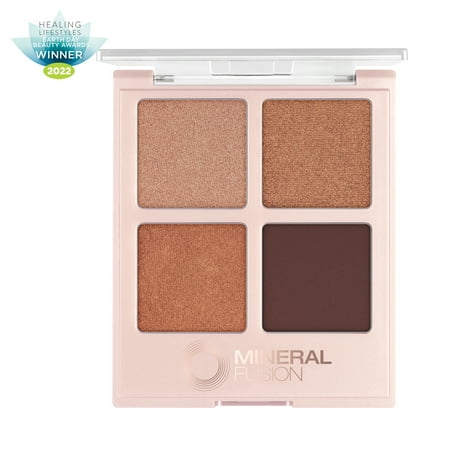 MINERAL FUSION Vegan Eye Shadow Palette, Speakeasy | 4 Blendable Shades in Matte, Satin, Shimmer