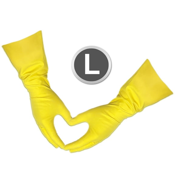 Large - 6 Pairs Gloves Legend Nitrile Yellow Kitchen Cleaning Dishwashing Gloves