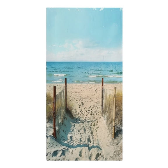RKSupls Beach Fence Path Ocean Access Microfiber Beach Towel Absorbent Compact Towels for Swimming Pool Beach Travel Things for Vacation Essentials Adult Gift,61.4×30.3Inch
