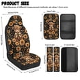 thumbnail image 6 of Xoenoiee Highland Cattle Sunflower Daisy Print PU Leather Car Accessories Automotive Seat Covers Full Set of 5 Seat Protectors with Seat Belt Pads, Car Armrest Cover for SUV Van, 6 of 7