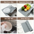 thumbnail image 4 of Unique Bargains Dish Drainer Mat Silicone Drying Mat for Kitchen Counter Fast Drying Matt for Dishes Heat Resistant Non-Slip 15.75x12.6 Inch Light Gray, 4 of 7