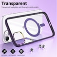 thumbnail image 2 of Allytech iPhone 13 Clear Case, iPhone 13 Magsafe Case with Stand, Clear Back Cover Shockproof Anti-scratch Protective Slim Transparent Case Cover for Apple iPhone 13 6.1" - Purple, 2 of 7