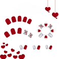 thumbnail image 4 of Short Square Nails Glossy Finish Heart Design 24 Piece Wearable Set for Women Easy Application Manicure Kit, 4 of 8
