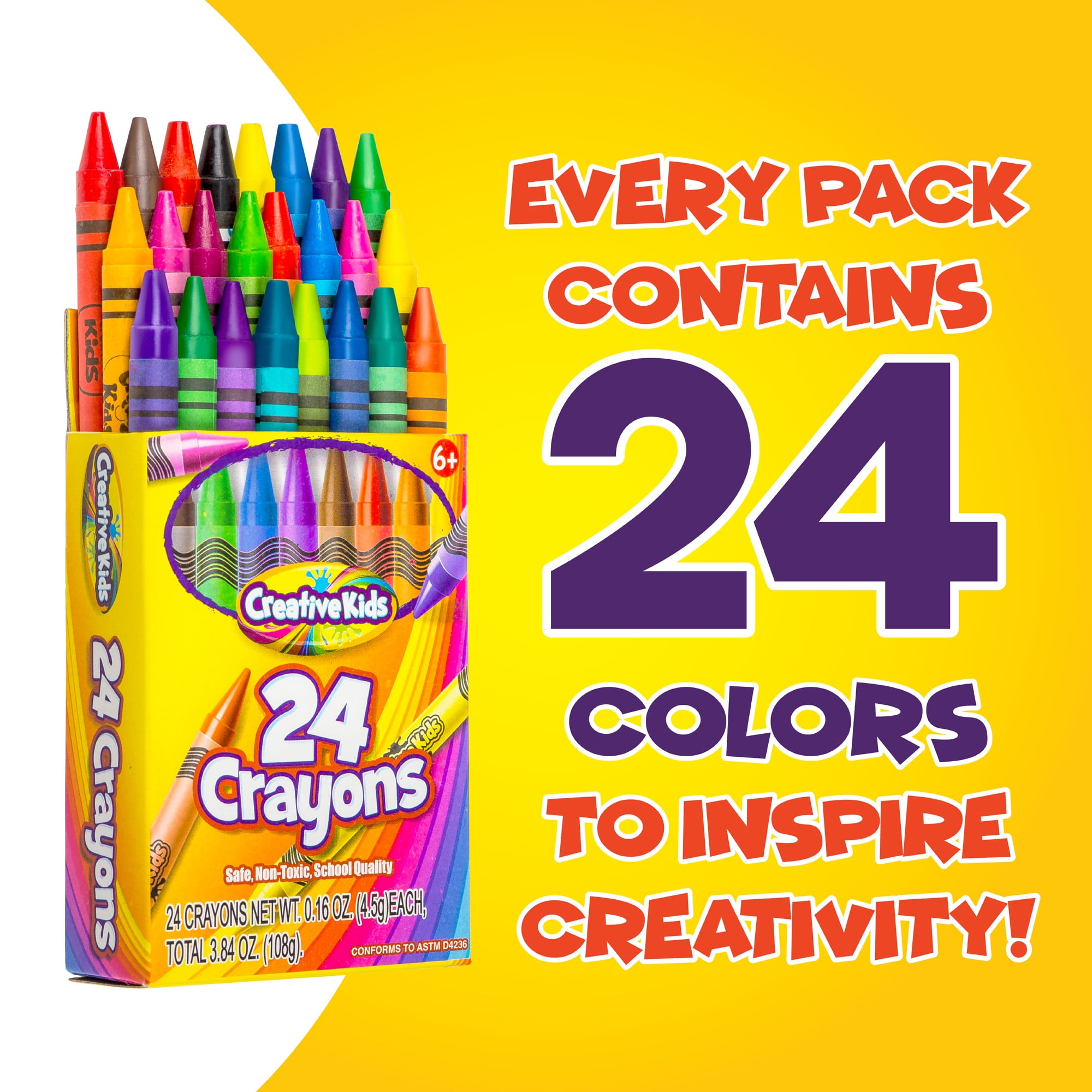 6 Pack of Crayons with 2 Crayon Sharpeners, Crayons 16 Count, Assorted  Colors – Crayons Bulk, Crayons Bulk for Classroom, School Supplies for Kids