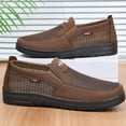 thumbnail image 6 of Men Walking Shoes Breathable Hollow Mesh Casual Shoes Lightweight Non Slip Slip On Thick Rubber Sole Loafers Three Classic Solid Color Daily Outdoor Sneakers, 6 of 7
