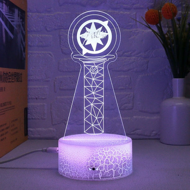 Luz nocturna LED 3D Stray Kids que cambia de color para niños
