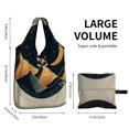 thumbnail image 2 of Facannap Stars Crescent Moon Mountain Foldable Shopping Bags Polyester Reusable Eco-Friendly Pack of 3 15x25 Inches 2PCS, 2 of 8