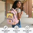 thumbnail image 5 of Aplkyhs Backpack for Students Age 6-18 Cool School Bookbag Water Resistant Durable Lightweight Backpack for School Travel Pink Capybara, 5 of 7
