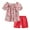 B Red, variant on Toddler Girls Floral Print Outfit Set, Fly Sleeve T-shirts with Shorts 2 Piece Set Yellow 1 T