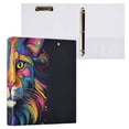 thumbnail image 3 of Leopard Cheetah Colorful 3 Ring Binders 1.5 inch Hardcover File Folders with Interior Pockets A4 Size Organizer for School Office Hospital Set of 2, 3 of 8