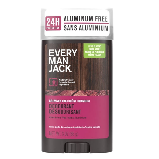 Every Man Jack Crimson Oak - Aluminum- Free Deodorant for Men, Naturally Derived 76g