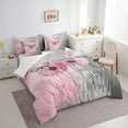 thumbnail image 4 of Manfei Pink Grey Dandelion 7-Piece Twin Bedding Sets, Kawaii Butterfly Bedding Comforter Set, Rustic Plant Botanical Reversible Sheet Sets, Lightweight Room Decor, 4 of 8
