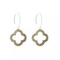 thumbnail image 5 of RSAMD Hammered Cutout Clover Threader Earrings Women Open Chandelier Moroccan Jewelry-Small-Silver, 5 of 7