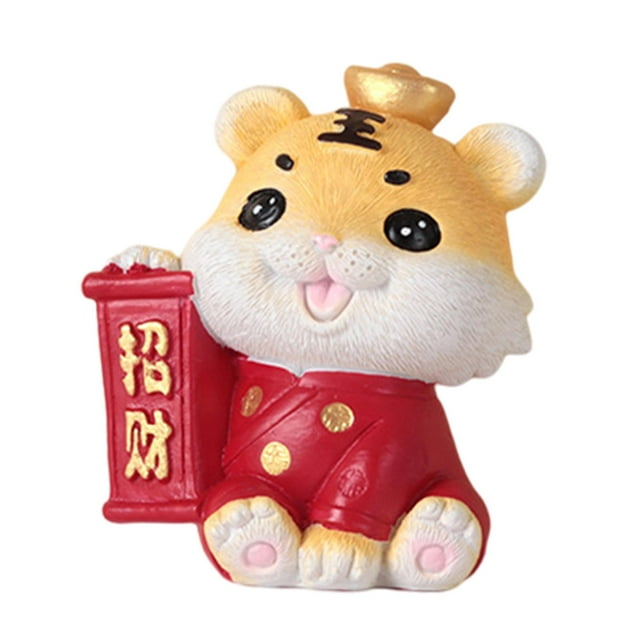 Figura de tigre de dibujos animados, accesorio de micropaisajismo para manualidades y decoración del hogar. Los 6.4x5.0x6.9cm