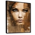 thumbnail image 2 of Designart "Typo-Graphical Woman Portrait" Fashion Woman Floater Framed Wall Art Prints, 2 of 5
