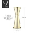thumbnail image 3 of Viski Japanese Style Double Jigger for Cocktail Party, 1oz and 2oz, Gold, 3 of 9