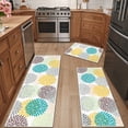 thumbnail image 3 of MeyJey Kitchen Rug Set 3 Pcs, Non Slip Machine Washable Kitchen Floor Mats for Home Floor and Living Room, Teal/Gray/Yellow, 3 of 14