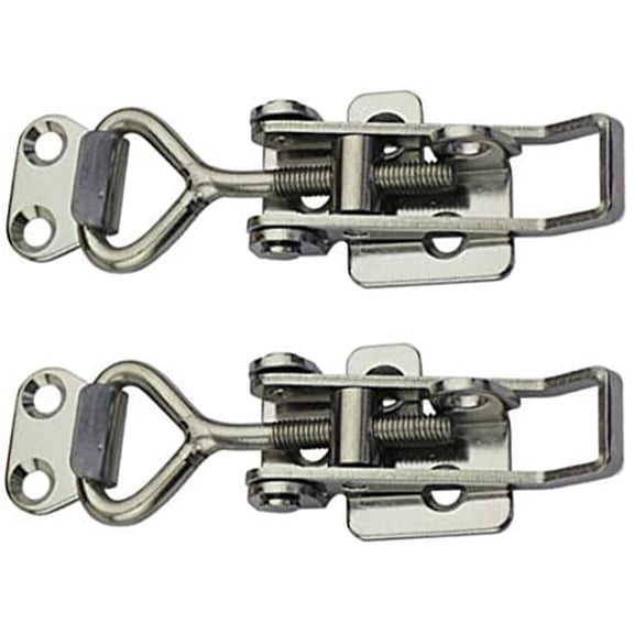 Adjustable Latch Buckle Cabinet Boxes Lever Handle Toggle Catch Latch Lock,Silver,Adjustable Range:75-95mm,2 Pcs