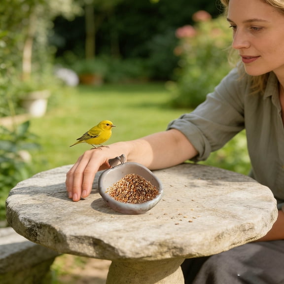 SHUAGNCR-3.9in Ceramic Birdbath Bowl Wild Bird Feeder Food Holder Container Bird Feeding Tray for Outside Bee Water Bath Outdoor Garden Courtyard Decoration (White-A)