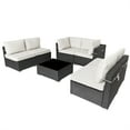 thumbnail image 6 of Cozyhom 7 Pieces Outdoor Patio Sectional Sets PE Rattan Wicker Sectional Sofa Set with Coffee Table, Patio sectional|Outdoor sofa ,Black, 6 of 12