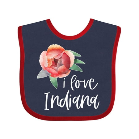 

Inktastic I Love Indiana Peony Flower Gift Baby Boy or Baby Girl Bib