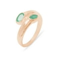 thumbnail image 1 of LBG British Made 9k Rose Gold Natural Emerald Womens Band Ring - 33 size options - Size 10.25, 1 of 6
