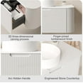thumbnail image 5 of 36 inch Bathroom Vanity with Sink, Floating Cabinet with Ultra-Thin Ceramic Basin and Marble Top, Large Storage Drawer, Soft-Close Design, Pre-Assembled，White, 5 of 6