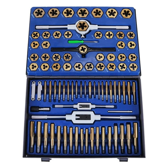 86pc Tap And Die Combination Set Tungsten Steel Titanium Sae And Metric Tools ,Easy to Use