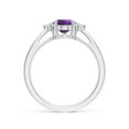 thumbnail image 2 of ANGARA Natural 1.15 Ct. Amethyst with Diamond Classic Ring in 14K White Gold for Women (Ring Size: 5), 2 of 8