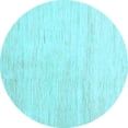 thumbnail image 1 of Ahgly Company Indoor Round Solid Light Blue Modern Area Rugs, 3' Round, 1 of 4