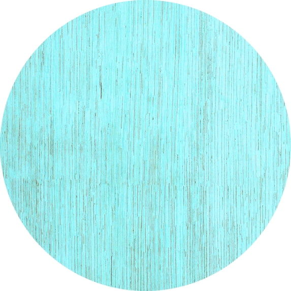 Ahgly Company Indoor Round Solid Light Blue Modern Area Rugs, 3' Round