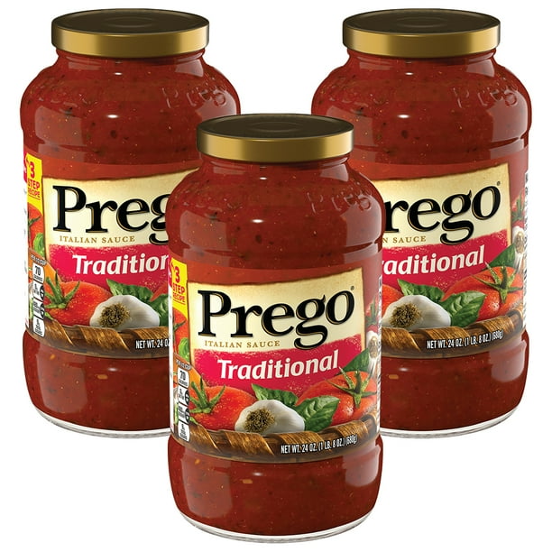 3 Pack Prego Pasta Sauce Traditional 24 Oz Jar Walmart Com