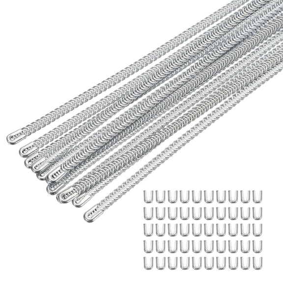 Uxcell 12 Pcs Spiral Metal Corset Boning, 9x1.6 Inch Stainless Steel Boning Precut Tips with Cap Head for Corset Crafts