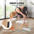 thumbnail image 3 of Yoga Headstand Bench, Inversion Chair for Gym, Headstand Trainer with Wood Frame & PU Pad, Yoga Stool for Strength Balance Training, White, 3 of 3