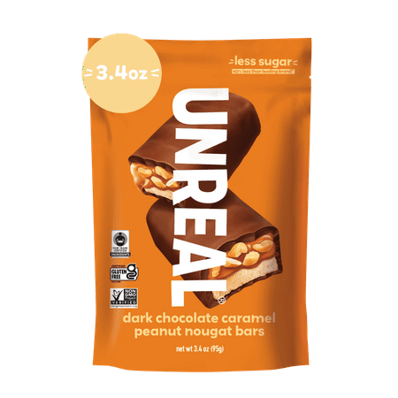 Unreal® Dark Chocolate Caramel Peanut Nougat Bars