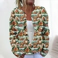 thumbnail image 2 of Auroural Cardigans for Women Trendy Women's Casual Christmas Printed Knitted Cardigan Button Up Jacket Coat, 2 of 5