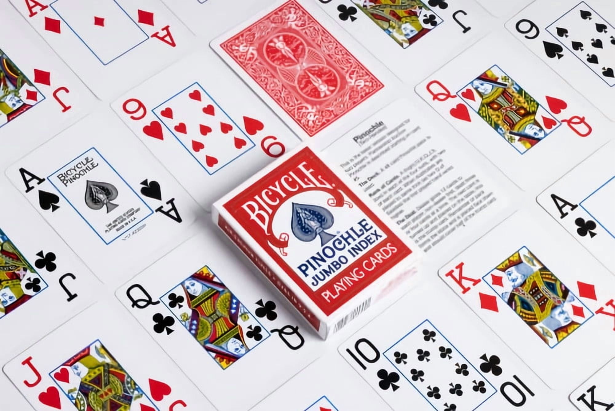 Bicycle Pinochle Jumbo Index Playing Cards (Colors May Vary) (Pack of 18)