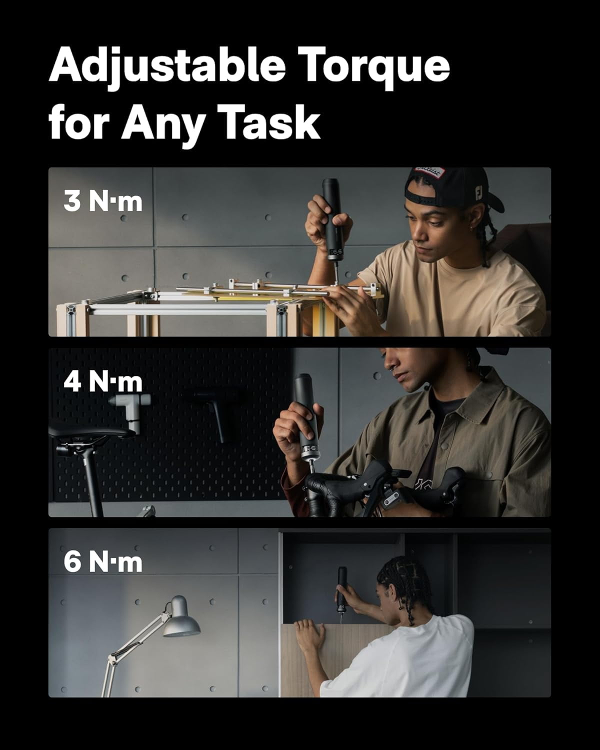 PixelDrive Electric Screwdriver, Smart Display, 6 Torque Settings, 0.5 to N·m, 1/4'' Hex 30 Bits, LED Light, 2000 mAh Rechargeable Cordless Screwdriver Set for Electronics, Gadgets Men