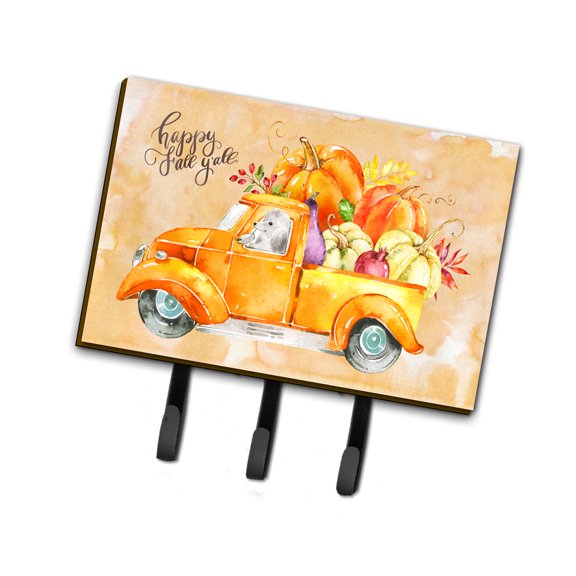 Fall Harvest White Poodle Leash or Key Holder