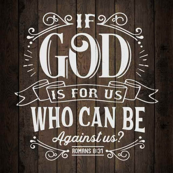 God is With Us, Romans Rustic Looking Inspiration Faith Wood Sign Wall Décor 12 x 12 Wood Sign B3-12120061074
