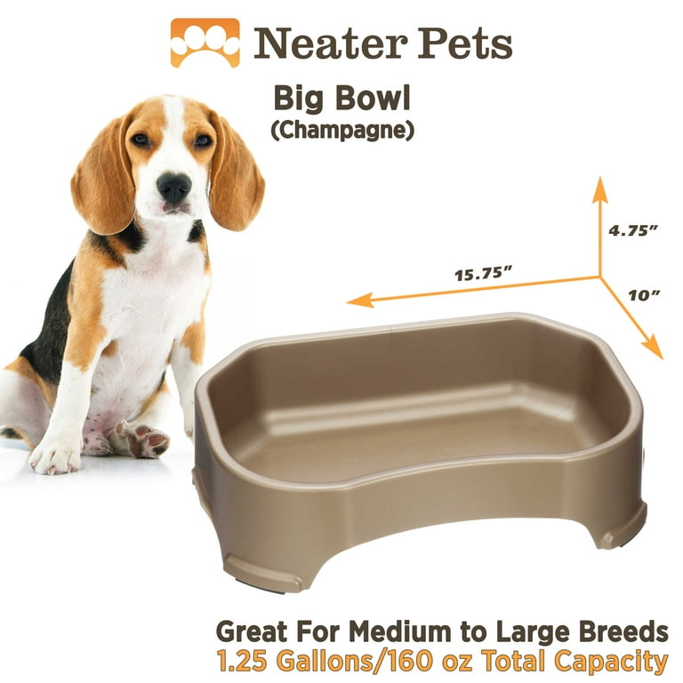 Neater Pets Big Bowl for Dogs - Plastic Trough Style Food or Water