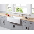 thumbnail image 2 of Gourmetier GKFA33229 Arcticstone 33-Inch Solid Surface White Stone Apron-Front Single Bowl Farmhouse Kitchen Sink with Strainer in Matte White, 2 of 12