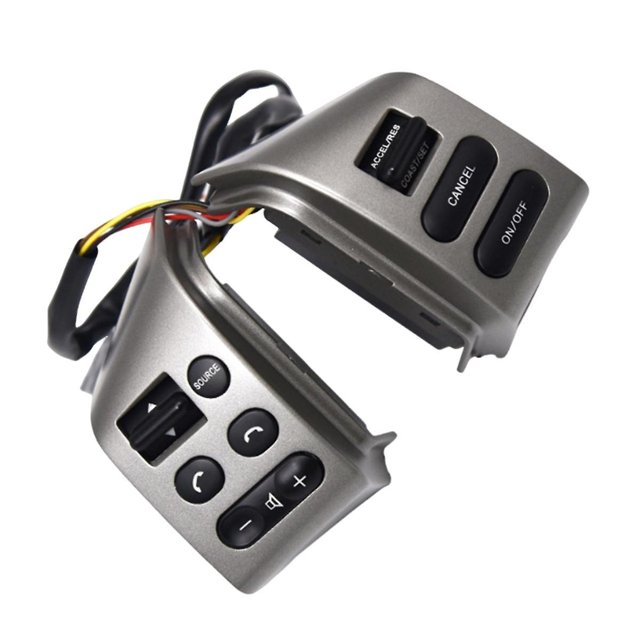 Interruptor de control de crucero de velocidad derecha e izquierda para Sylphy 2008-2019 Botón del volante con cableado H plateado