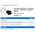 thumbnail image 2 of Side Marker Light Socket - Compatible with 2001 - 2008 Chevy Silverado 2500 HD 2002 2003 2004 2005 2006 2007, 2 of 2